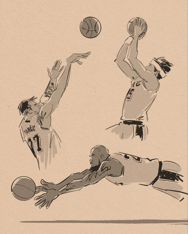 乐鱼体育下载-壁纸请收藏！美漫画家晒作品 老詹鱼跃&amp;小里1+2&amp;东契奇绝平全都有